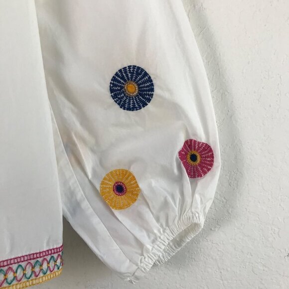 Madewell White Off-Shoulder Embroidered Top Size X-Small - Picture 6 of 12